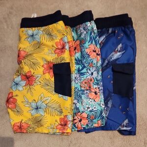 Cat & Jack Kids Floral and Shark Print Shorts Set - Yellow, Blue, Multicolor